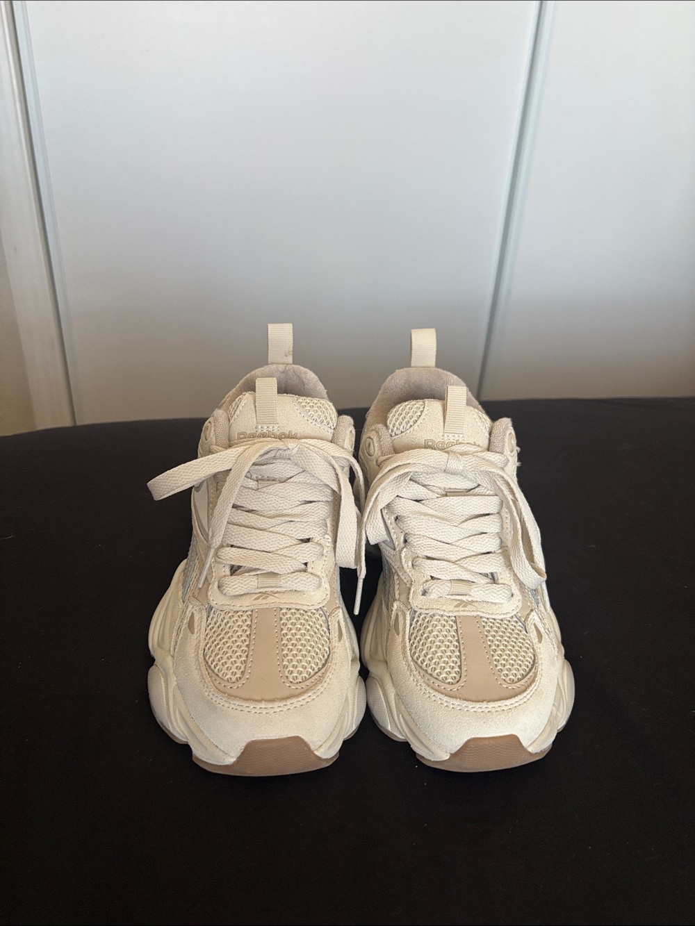 Reebok Cream Chunky Athletic Sneakers